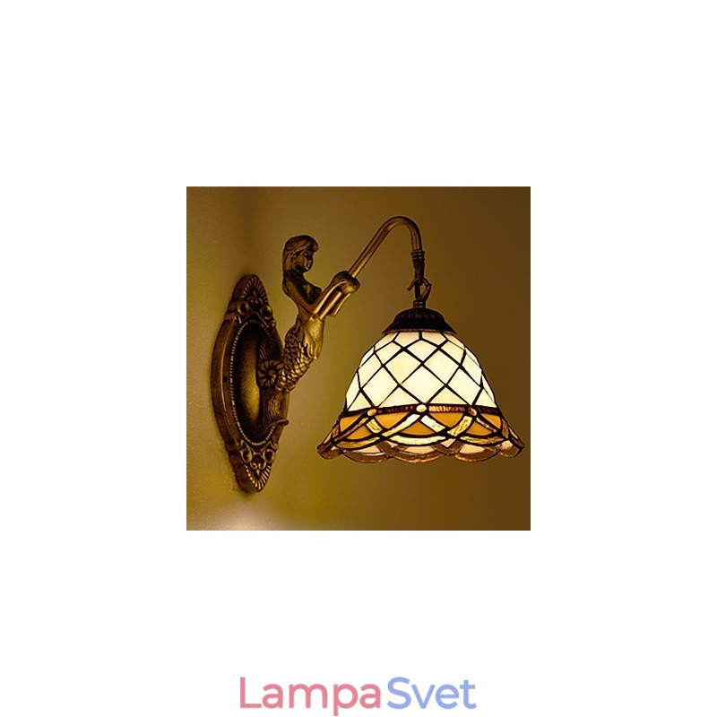 Európska zmluvná vidiecka kreatívna kovaná nástenná lampa Sklenené svetlá