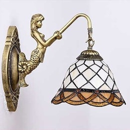 Európska zmluvná vidiecka kreatívna kovaná nástenná lampa Sklenené svetlá