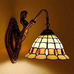 Európska zmluvná vidiecka kreatívna kovaná nástenná lampa Sklenené svetlá