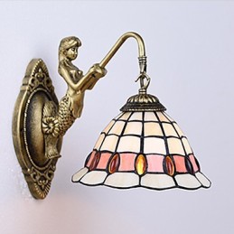 Európska zmluvná vidiecka kreatívna kovaná nástenná lampa Sklenené svetlá