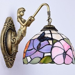 Európska zmluvná vidiecka kreatívna kovaná nástenná lampa Sklenené svetlá