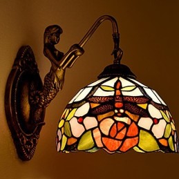 Európska zmluvná vidiecka kreatívna kovaná nástenná lampa Sklenené svetlá