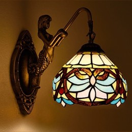 Európska zmluvná vidiecka kreatívna kovaná nástenná lampa Sklenené svetlá