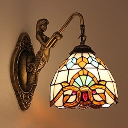 Európska zmluvná vidiecka kreatívna kovaná nástenná lampa Sklenené svetlá