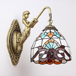 Európska zmluvná vidiecka kreatívna kovaná nástenná lampa Sklenené svetlá