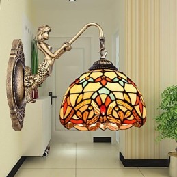 Európska zmluvná vidiecka kreatívna kovaná nástenná lampa Sklenené svetlá