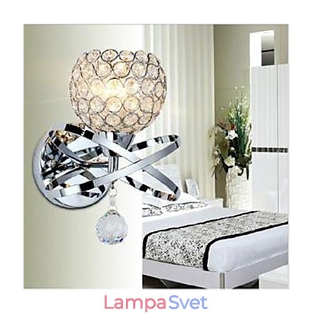 Jednohlavá krištáľová nástenná lampa Jednohlavá krištáľová nástenná lampa