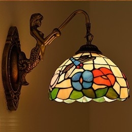 Európska zmluvná vidiecka kreatívna kovaná nástenná lampa Sklenené svetlá