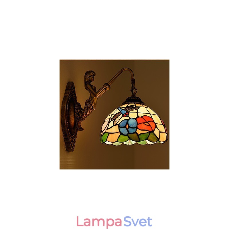 Európska zmluvná vidiecka kreatívna kovaná nástenná lampa Sklenené svetlá