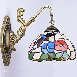 Európska zmluvná vidiecka kreatívna kovaná nástenná lampa Sklenené svetlá
