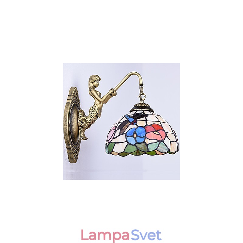 Európska zmluvná vidiecka kreatívna kovaná nástenná lampa Sklenené svetlá