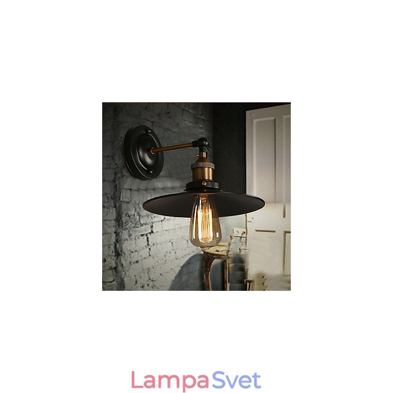 Jednohlavé nástenné svietidlo Creative Nordic Light s čiernym dáždnikom, ktoré obnovuje starodávne svetlo