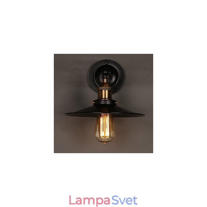 Jednohlavé nástenné svietidlo Creative Nordic Light s čiernym dáždnikom, ktoré obnovuje starodávne svetlo