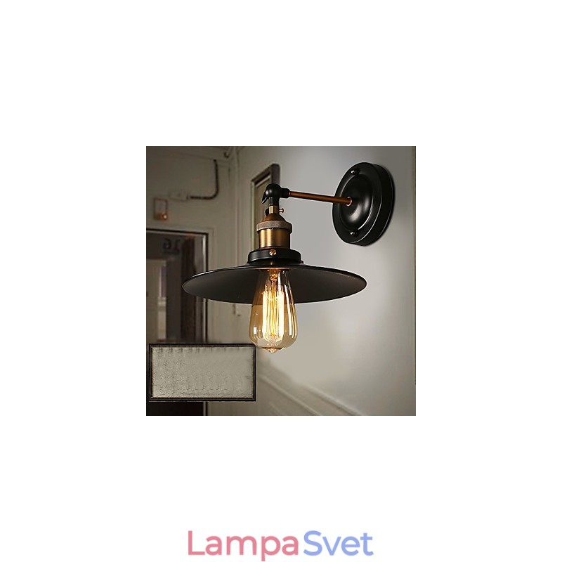 Jednohlavé nástenné svietidlo Creative Nordic Light s čiernym dáždnikom, ktoré obnovuje starodávne svetlo