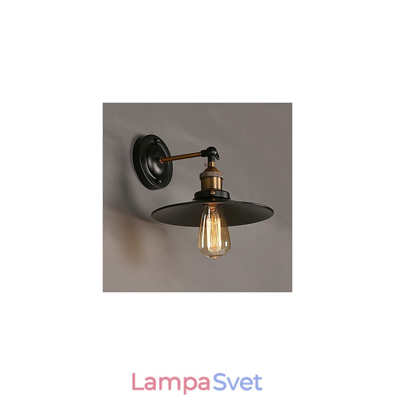 Jednohlavé nástenné svietidlo Creative Nordic Light s čiernym dáždnikom, ktoré obnovuje starodávne svetlo