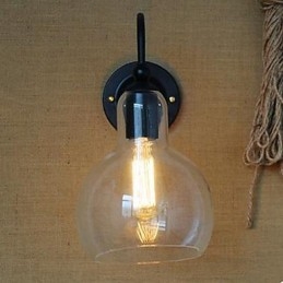 Moderná reštaurácia ozdoba nástenná lampa z tepaného železa sklo