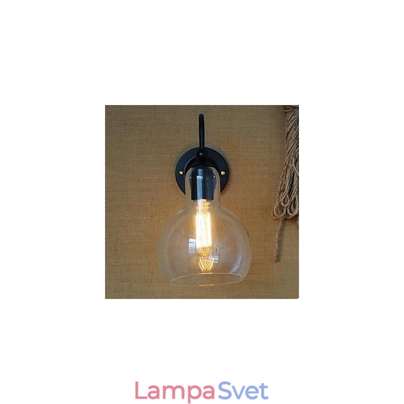 Moderná reštaurácia ozdoba nástenná lampa z tepaného železa sklo