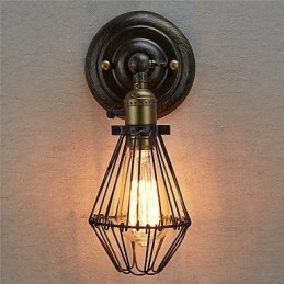 Vintage štýl Industriálne otváranie a zatváranie nástenné svietidlo s klietkovou lampou Loft Restoring Ancient Ways Nástenná lampa