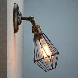 Vintage štýl Industriálne otváranie a zatváranie nástenné svietidlo s klietkovou lampou Loft Restoring Ancient Ways Nástenná lampa