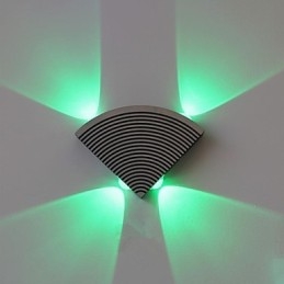 Nástenná lampa s ventilátorom štyri svetlá Zelená hliníková akrylová