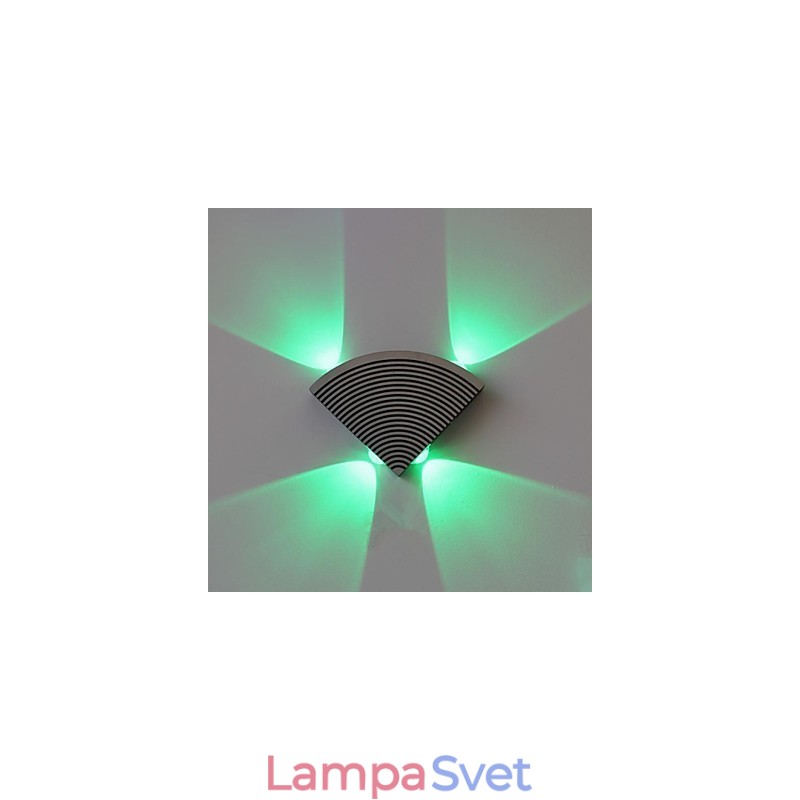 Nástenná lampa s ventilátorom štyri svetlá Zelená hliníková akrylová