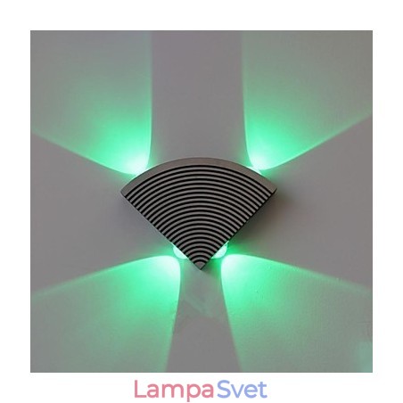 Nástenná lampa s ventilátorom štyri svetlá Zelená hliníková akrylová Nástenná lampa s ventilátorom štyri svetlá Zelená hliníková akrylová
