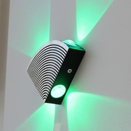 Nástenná lampa s ventilátorom štyri svetlá Zelená hliníková akrylová