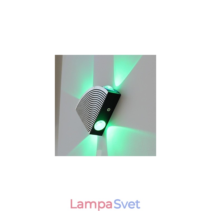 Nástenná lampa s ventilátorom štyri svetlá Zelená hliníková akrylová