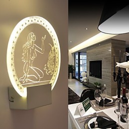 Akrylátová nástenná lampa PVC lampa Light Chip Modern Contemporary Metal 5W