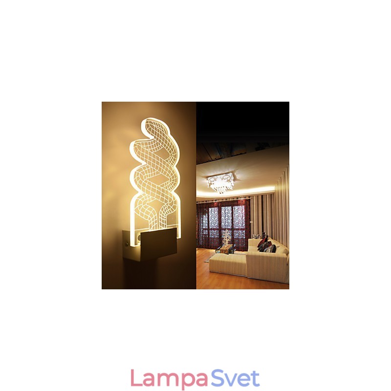 Akrylová nástenná lampa PVC lampa Light Chip Moderný súčasný kov