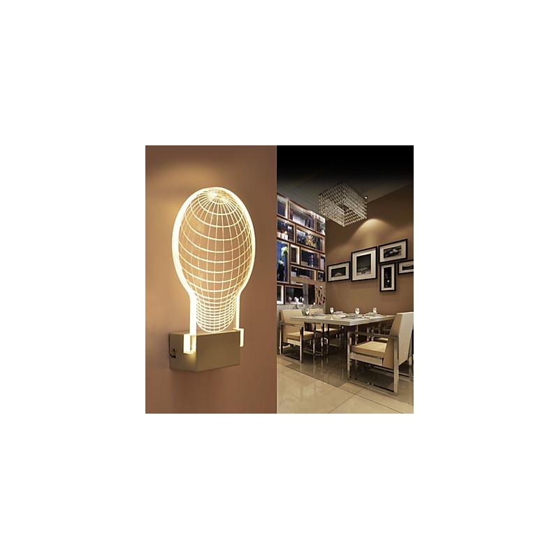 Akrylová nástenná lampa PVC lampa Light Chip Moderný súčasný kov