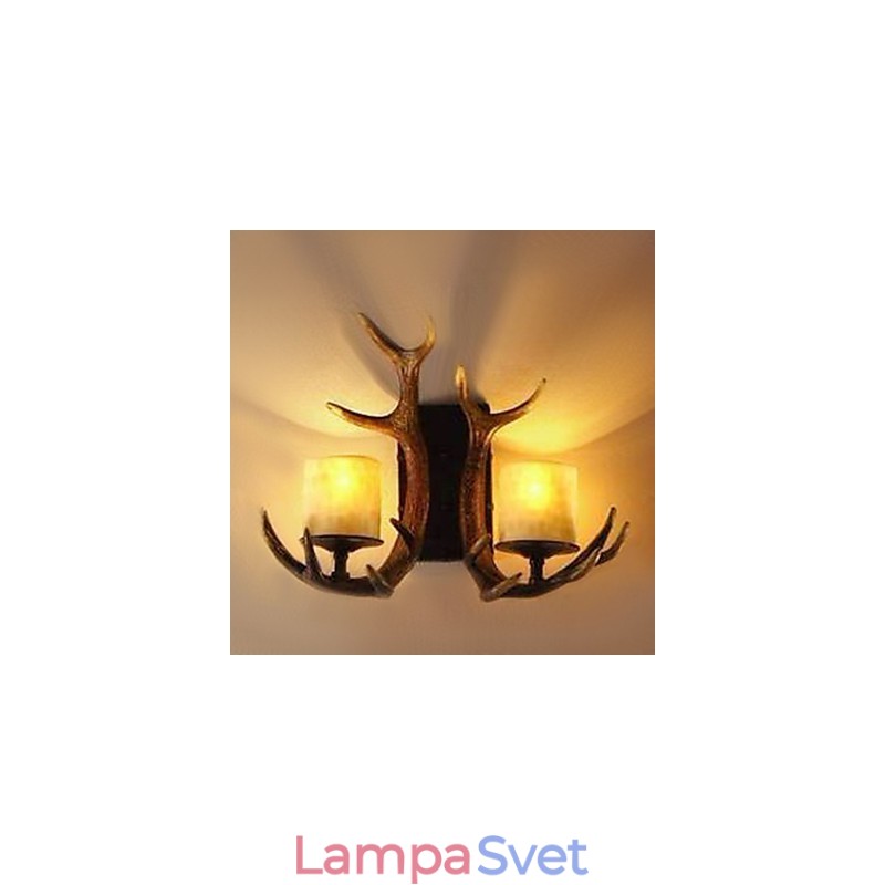 Nástenné svietidlo s 2 svetlami vo funkcii Parohy