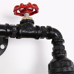 Vintage Industrial Pipe Nástenné svetlá Čierne kreatívne svetlá Reštaurácia Kaviareň Bar Dekoračné osvetlenie S 2 svetlom maľovanými povrchmi
