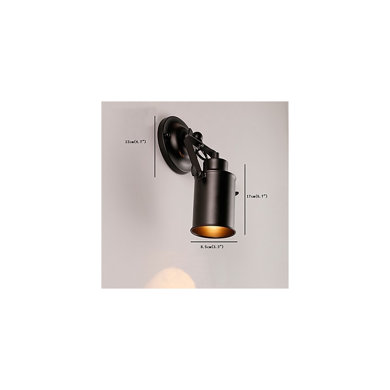 Vintage Black Metal Loft Sconce Obývacia izba Jedáleň Predsieň Kaviareň Bary Barové nástenné svietidlo