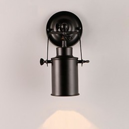 Vintage Black Metal Loft Sconce Obývacia izba Jedáleň Predsieň Kaviareň Bary Barové nástenné svietidlo