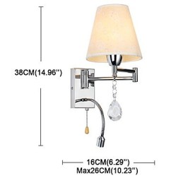 Nástenná lampa do spálne Lampička na čítanie Látková lampa