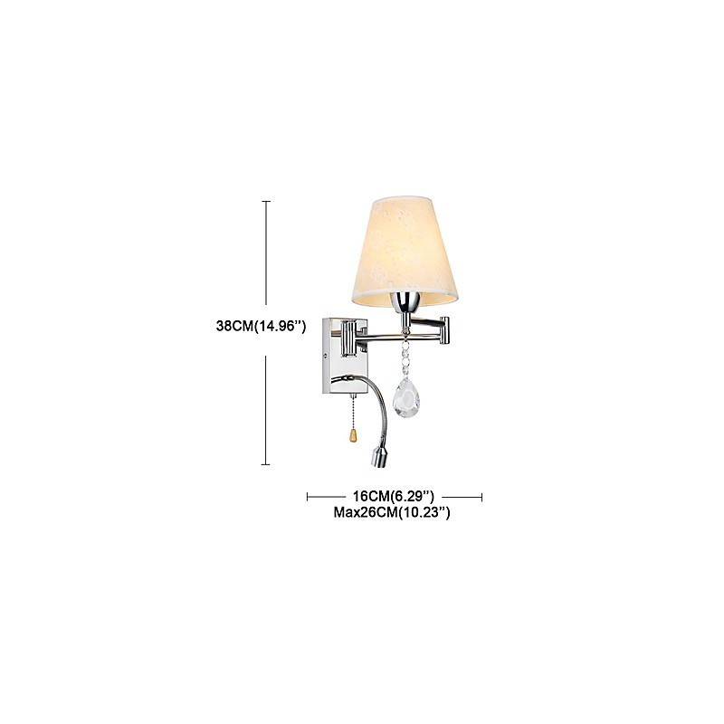 Nástenná lampa do spálne Lampička na čítanie Látková lampa