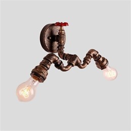 Vintage Industrial Pipe Nástenné svetlá Kreatívne svetlá Reštaurácia Kaviareň Bar Dekoračné osvetlenie S 2 svetlom maľovanými povrchmi