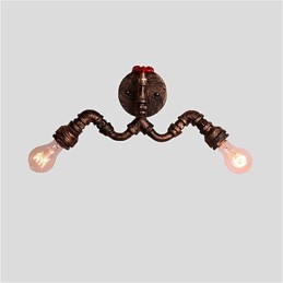 Vintage Industrial Pipe Nástenné svetlá Kreatívne svetlá Reštaurácia Kaviareň Bar Dekoračné osvetlenie S 2 svetlom maľovanými povrchmi