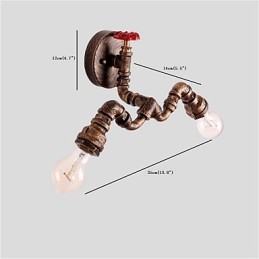 Vintage Industrial Pipe Nástenné svetlá Kreatívne svetlá Reštaurácia Kaviareň Bar Dekoračné osvetlenie S 2 svetlom maľovanými povrchmi