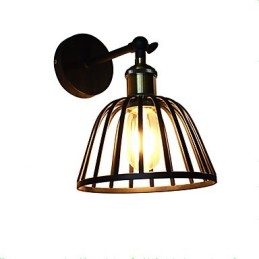 Svetlo maľovaná oceľová nástenná lampa Dumb Black Americká káva Dekorácia Retro nástenná svetelná lampa so svetelným mečom na stene