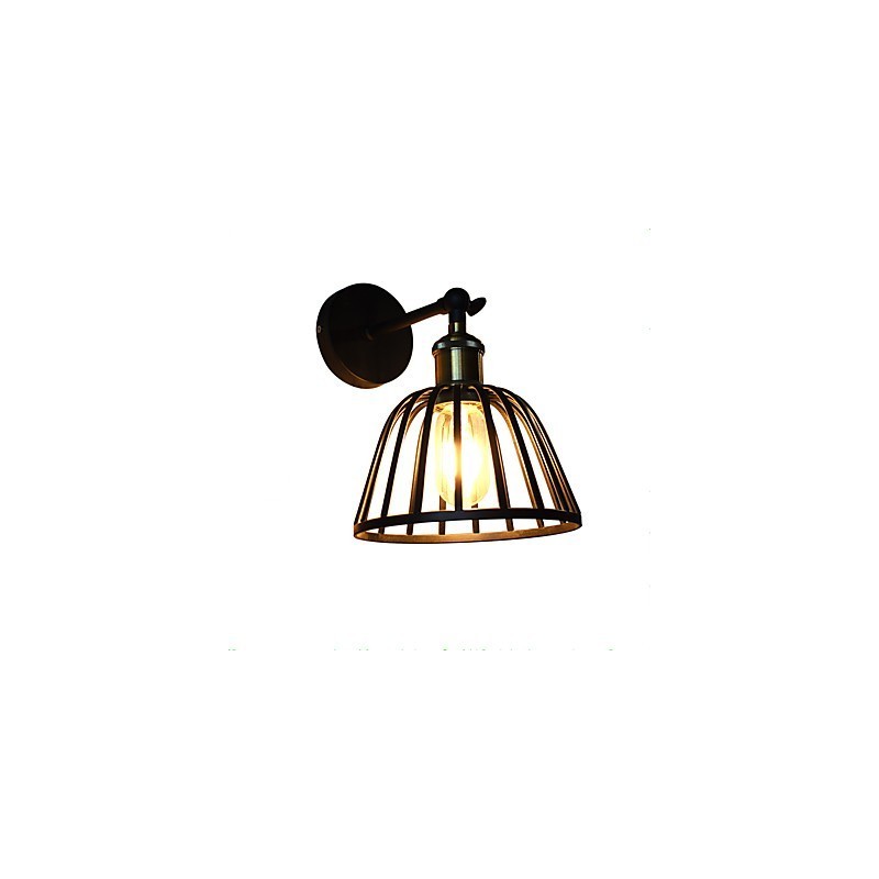 Svetlo maľovaná oceľová nástenná lampa Dumb Black Americká káva Dekorácia Retro nástenná svetelná lampa so svetelným mečom na stene