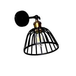 Svetlo maľovaná oceľová nástenná lampa Dumb Black Americká káva Dekorácia Retro nástenná svetelná lampa so svetelným mečom na stene