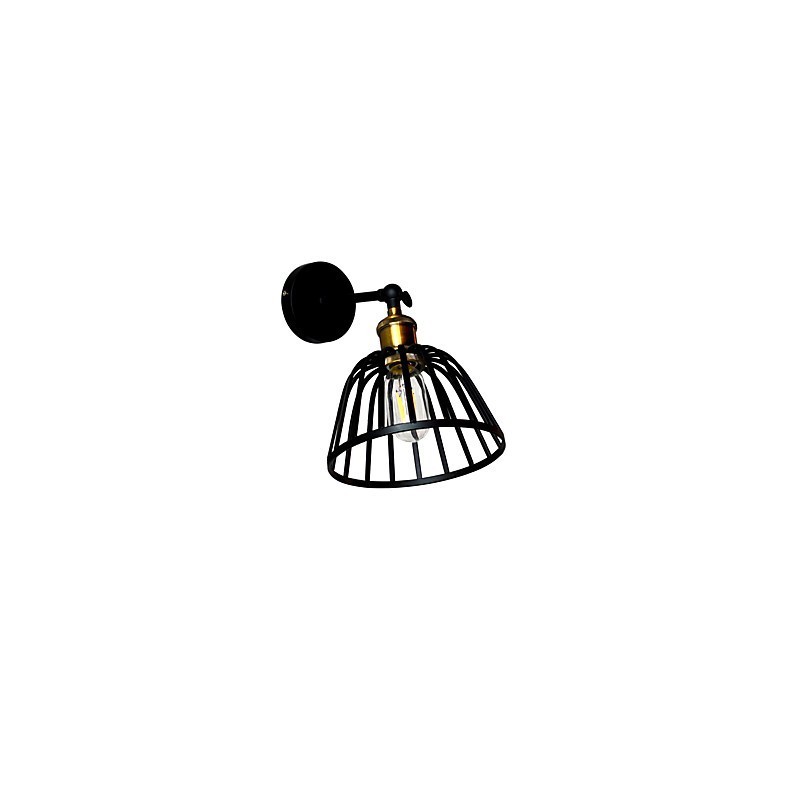 Svetlo maľovaná oceľová nástenná lampa Dumb Black Americká káva Dekorácia Retro nástenná svetelná lampa so svetelným mečom na stene