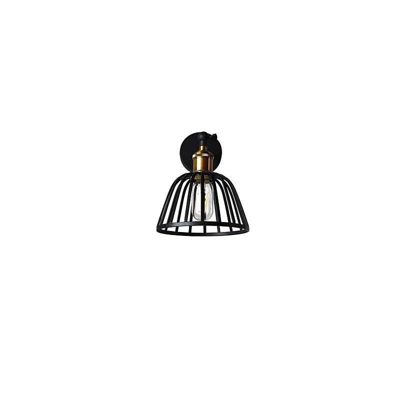Svetlo maľovaná oceľová nástenná lampa Dumb Black Americká káva Dekorácia Retro nástenná svetelná lampa so svetelným mečom na stene