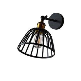Svetlo maľovaná oceľová nástenná lampa Dumb Black Americká káva Dekorácia Retro nástenná svetelná lampa so svetelným mečom na stene