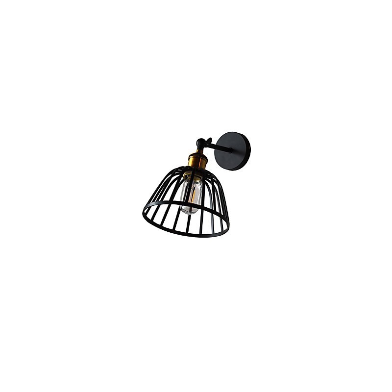 Svetlo maľovaná oceľová nástenná lampa Dumb Black Americká káva Dekorácia Retro nástenná svetelná lampa so svetelným mečom na stene