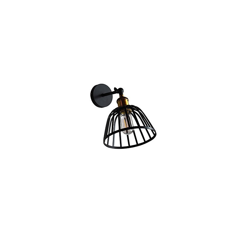 Svetlo maľovaná oceľová nástenná lampa Dumb Black Americká káva Dekorácia Retro nástenná svetelná lampa so svetelným mečom na stene