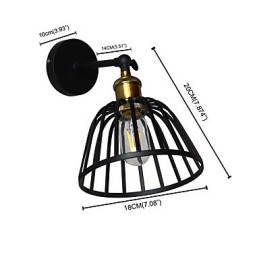 Svetlo maľovaná oceľová nástenná lampa Dumb Black Americká káva Dekorácia Retro nástenná svetelná lampa so svetelným mečom na stene