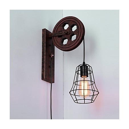 Priemyselná retro železná nástenná lampa Creative Personality Lift Kladka Priemyselná retro železná nástenná lampa Creative Personality Lift Kladka